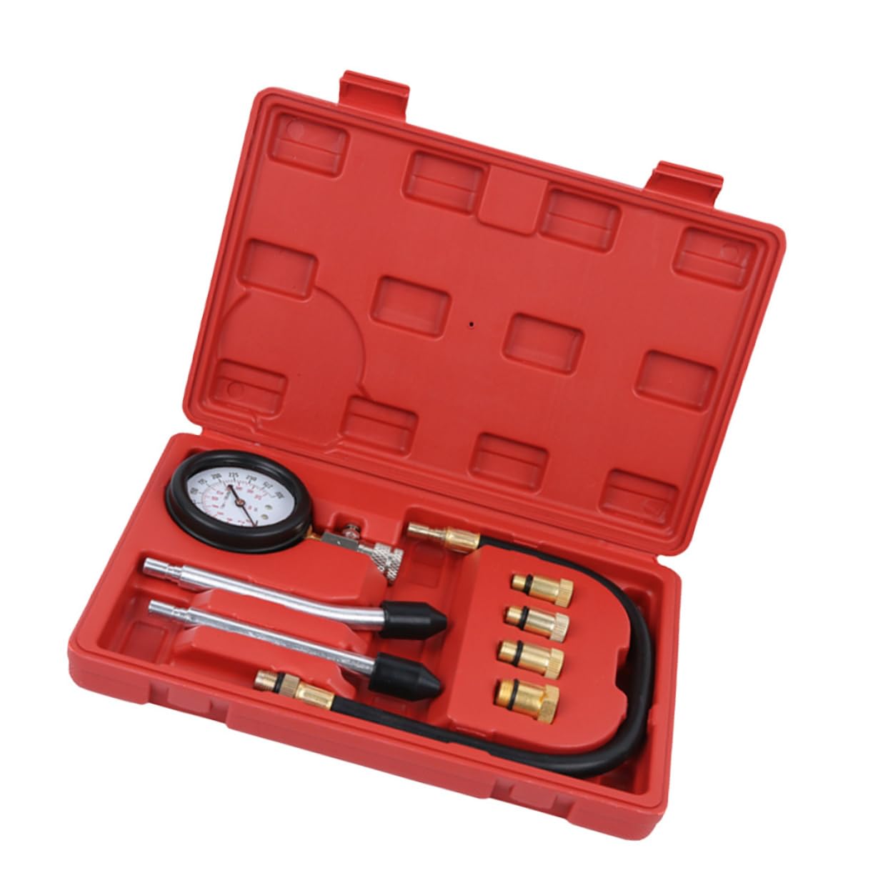 Zerodeko Tester Compressione Cilindri Multifunzionale Adattatore Per Veicoli a Due Ruote Rilevatore Di Perdite Psi e Bar Include Tipi Di Punterie Per Diagnostica e Riparazione Di Motori Ben