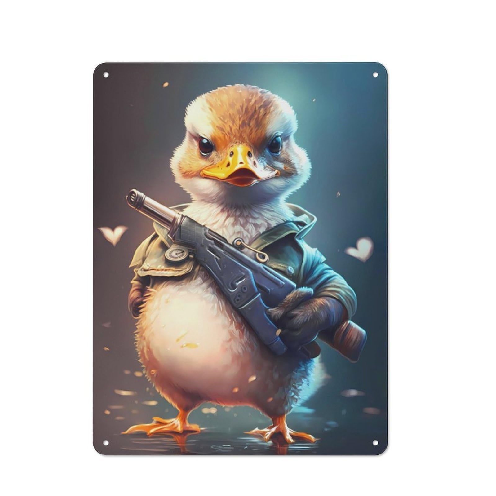 Junmoney Captain Baby Duck Rustic Metal Sign 40X30cm For Hobby Room Or Studio, Suited To Hobby Room Decor Fans