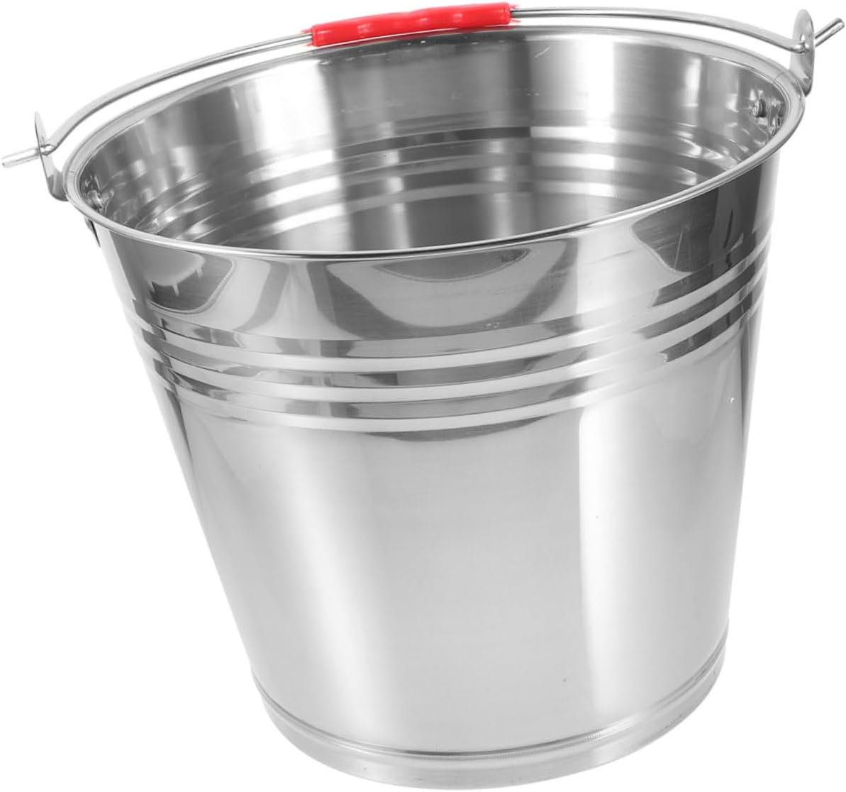 Kisangel Horse Farm Feeding Water Bucket Stainless Steel Handle for Horse Bath and Grooming