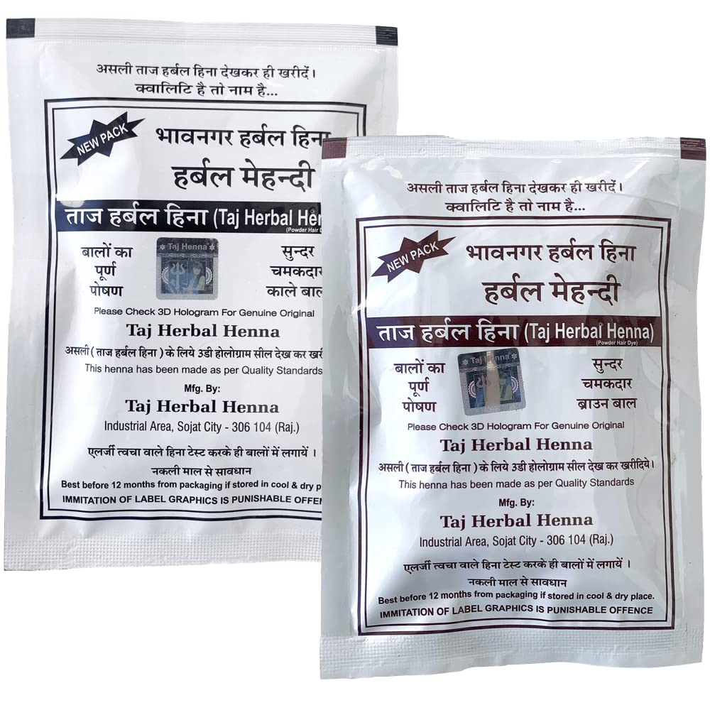 Bhavnagar Natural Herbal Henna Powder, Black and Brown Combo Pack (Pack of 6)