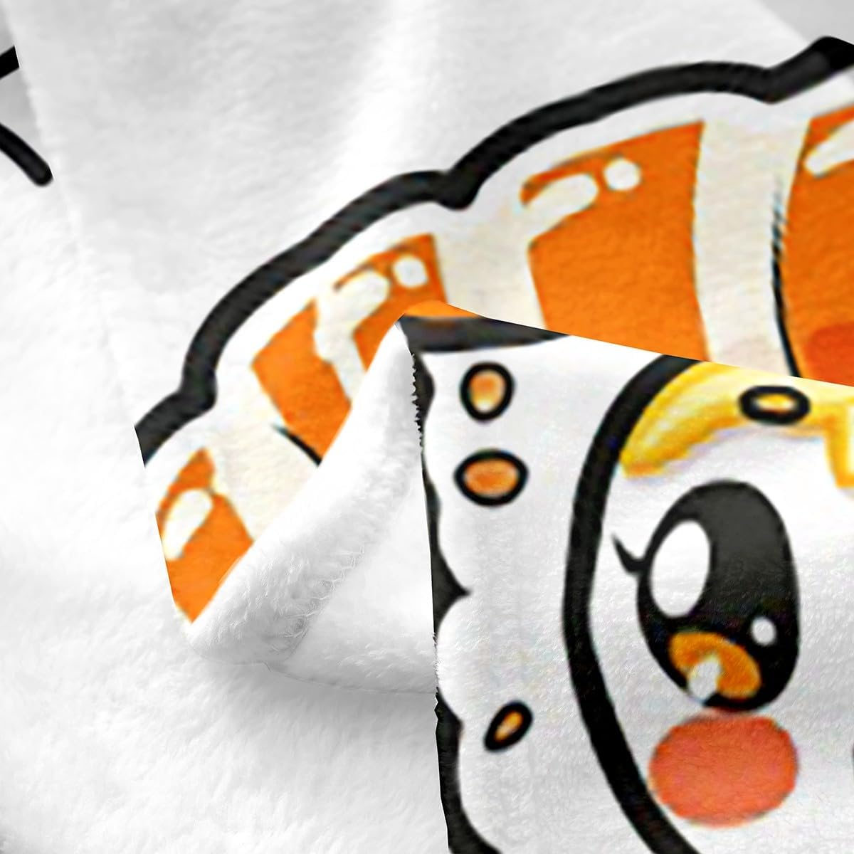 Sushi Print All Season Bed Blanket,Japanese-Style Fleece Throw Blanket Flannel Fuzzy Blanket for Kids Boys Girls,Cartoon Japanese Sushi Microfiber Plush Blanket Room Decor Queen 90"x90"