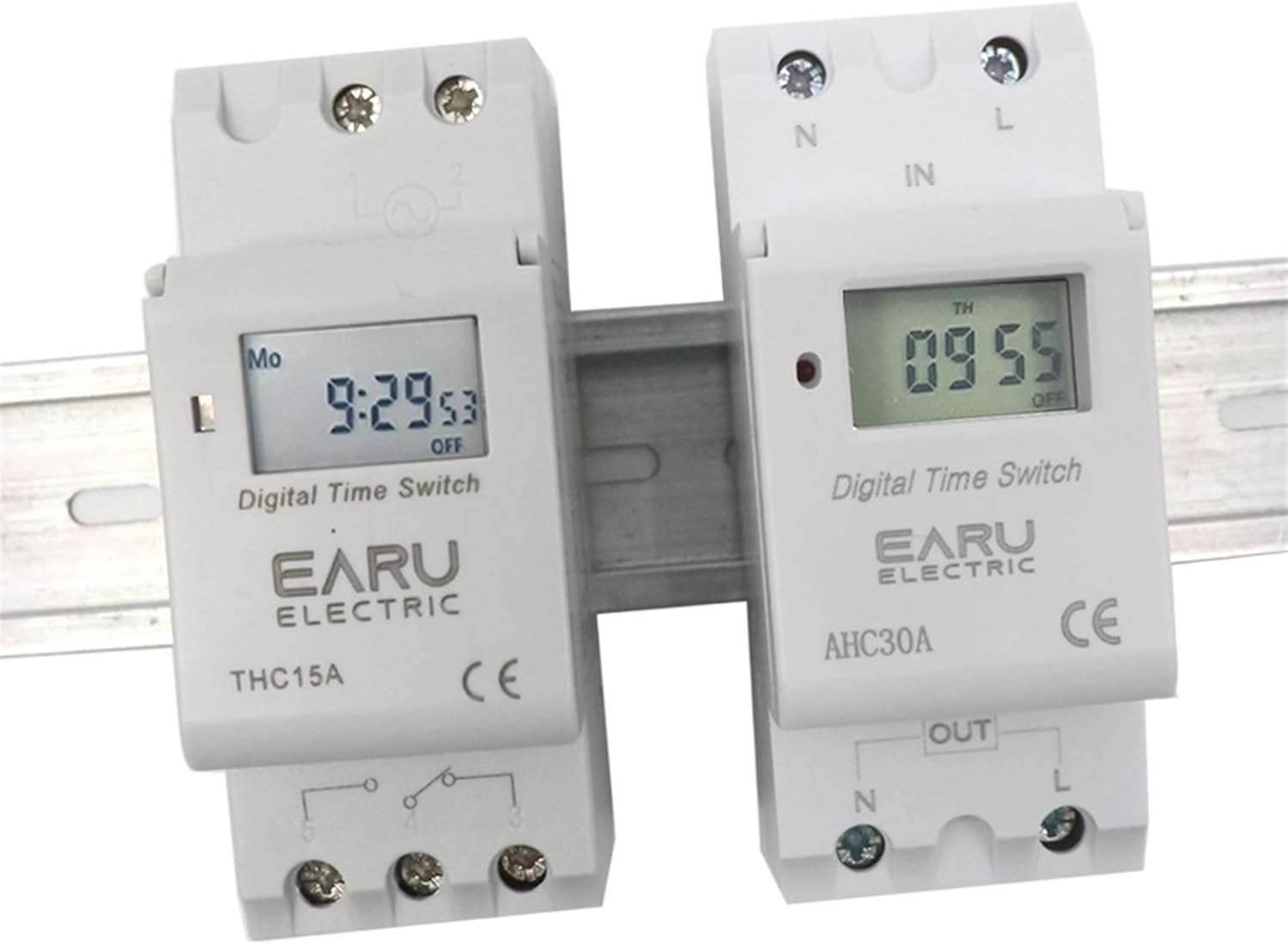 THC15A 30A Din Rail Mount Weekly 7 Days Programmable Digital TIME Switch Relay Timer Control AC 12V 24V 48V 110V 220V 230V(30A,1NO1NC 110V AC DC)