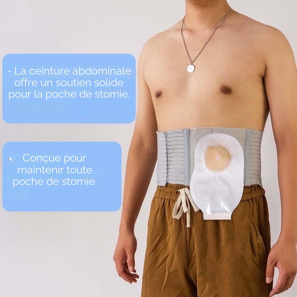 Ceinture de stomie, approvisionnement de stomie abdominale, fournitures de stomie médicale, ceinture furtive pour stomie pour homme et femme pour prévenir la hernie de la stomie et renforcer les