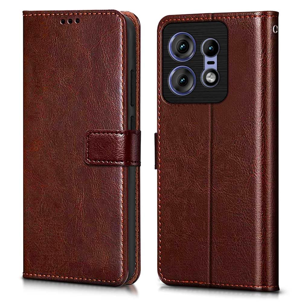 WOW IMAGINE Shock Proof Flip Cover Back Case Cover for Motorola Moto Edge 50 Pro (Flexible | Leather Finish | Card Pockets Wallet & Stand | Chestnut Brown) (B0D2RT3H4K) Amazon Price History, Amazon Price Tracker