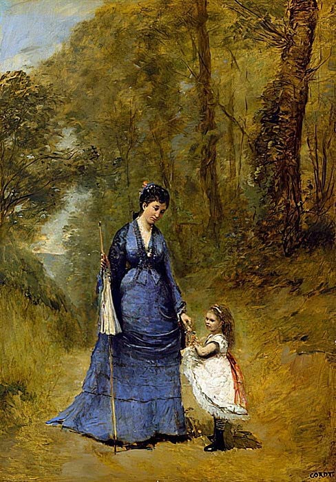 Tableau Madame Stumpf Corot impression d'art mural haut de gamme 60x90cm vintage