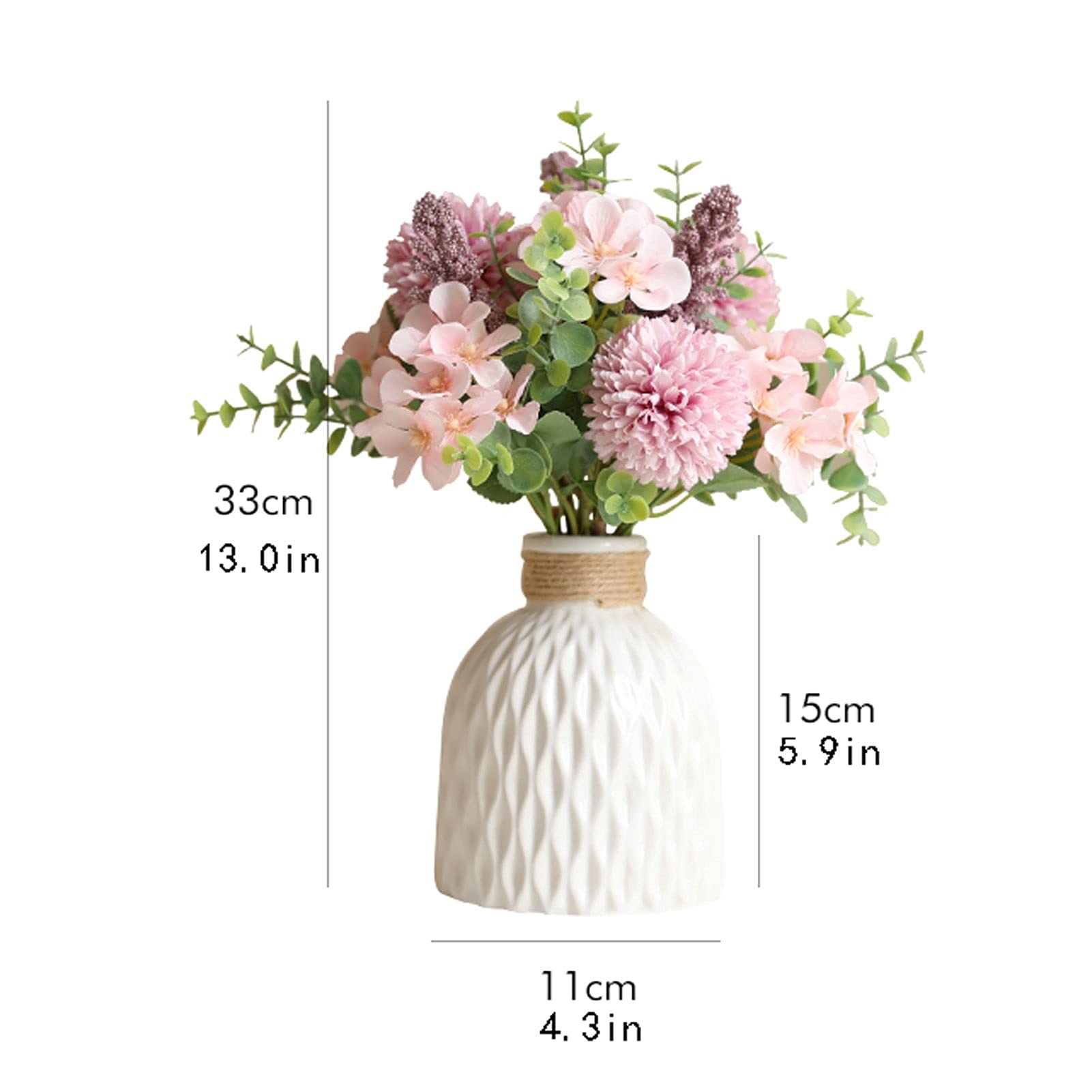 Fiori Artificiali per Interni, Bouquet simulato, Set Floreale, Fiori secchi, ortensie finte, Ornamenti per Soggiorno, Camera da Letto, Tavolo da Pranzo, Banchetto,