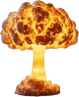 ユニークな核爆発モデル樹脂常夜灯、柔らかな輝きのキノコ雲ランプ、芸術的なアクセント照明に最適、クリエイティブな核爆発ナイトランプ