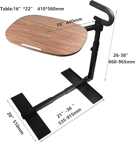 Miniatura 2 de Mesa giratoria de sofá blanca de 360 ), bandeja auxiliar de pie de 360 grados y altura ajustable, mesa giratoria para TV y portátil, mango