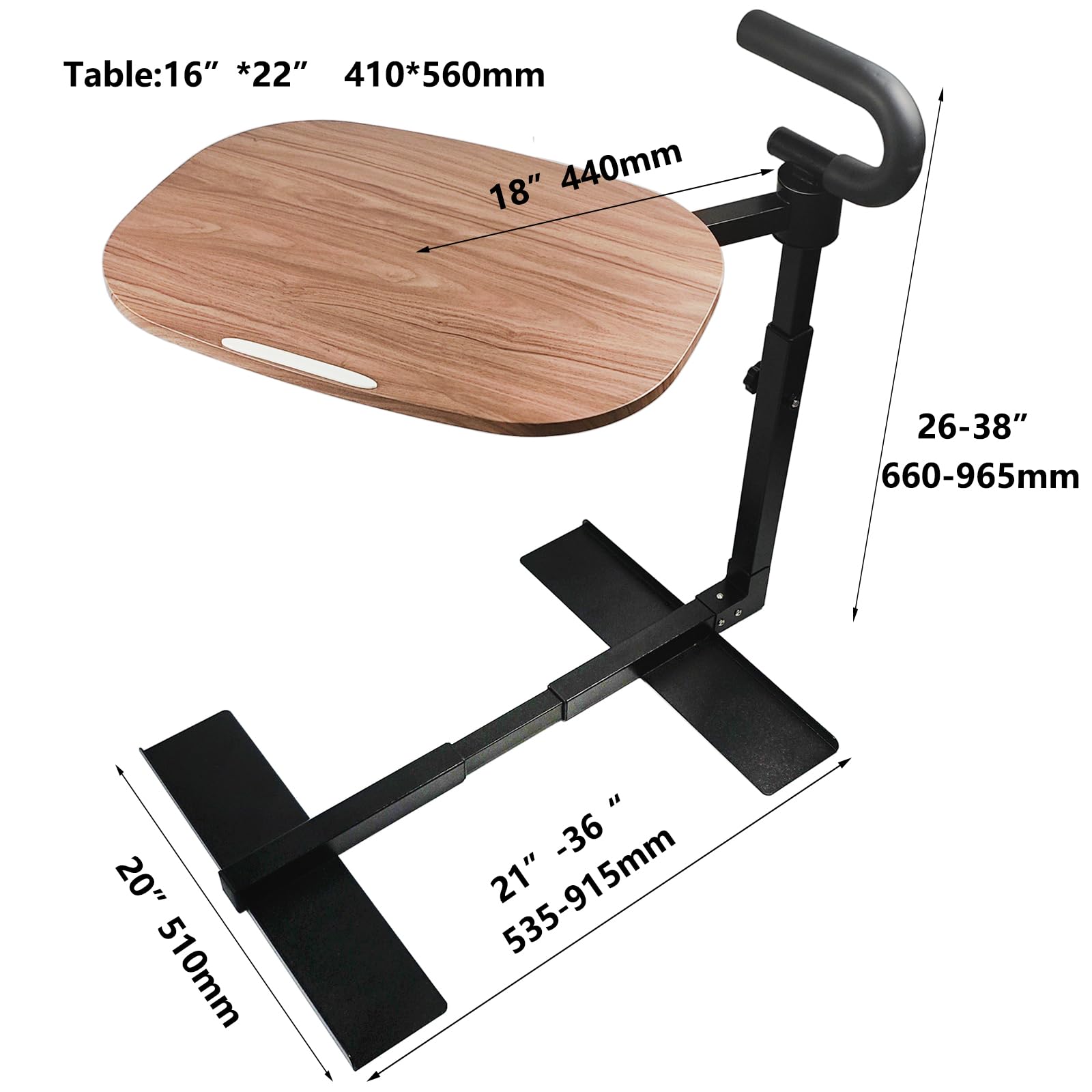 FleiSleep (Black 360° Sofa Rotating Table) Auxiliary Standing Tray 360 Degree and Height Adjustable Rotating TV and Laptop Table, Ergonomic Auxiliary Safety Standing Handle