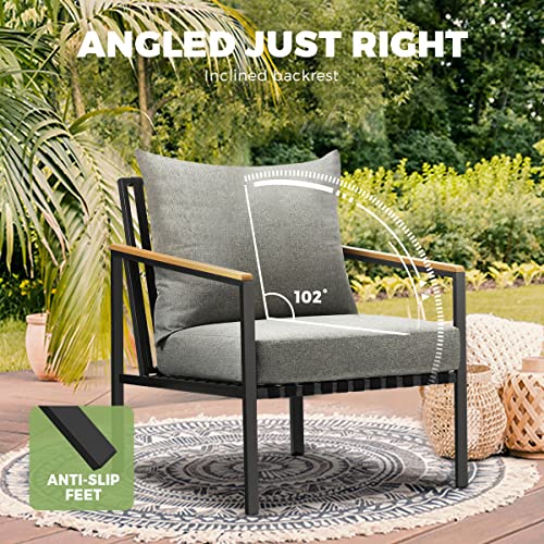 image for LI LIVSIP Livsip Outdoor Patio Sofa Lounge Chair Set Garden Furniture 
