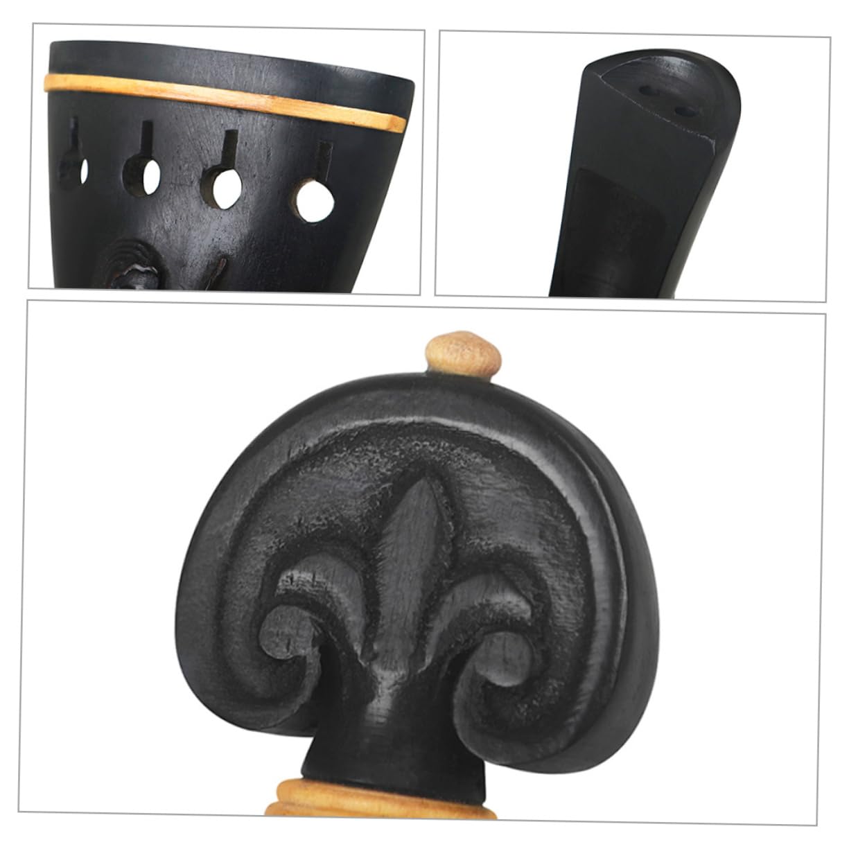 Ensemble de Violon 1 Set Cordier Noir en Bois pour 4/4-3/4