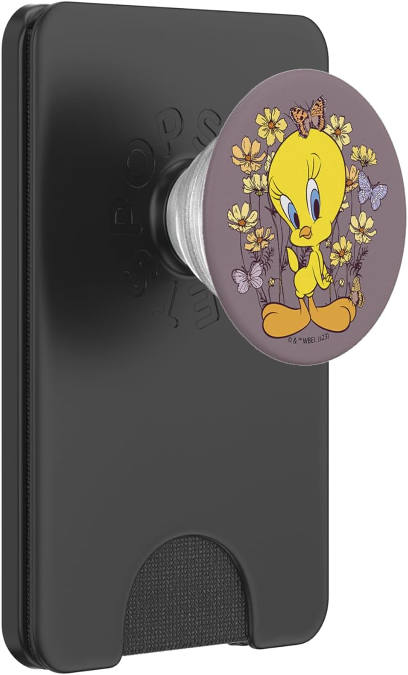 Looney Tunes Tweety & Butterflies Flower Field Portrait PopSockets PopGrip for MagSafe