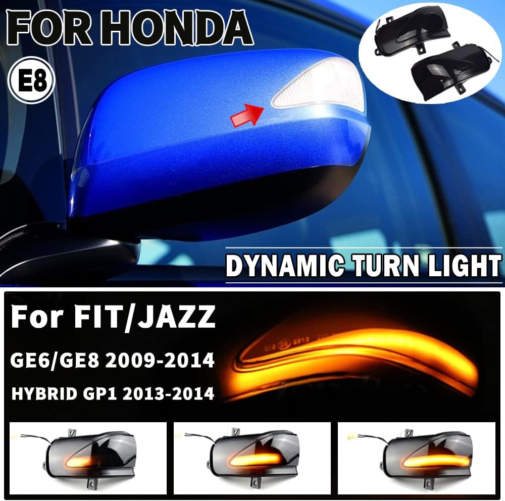 Dynamic Sequential Turn Signal LED Side Mirror Indicator Blinker Light For Honda Fit Jazz Hatchback 2009-2014
