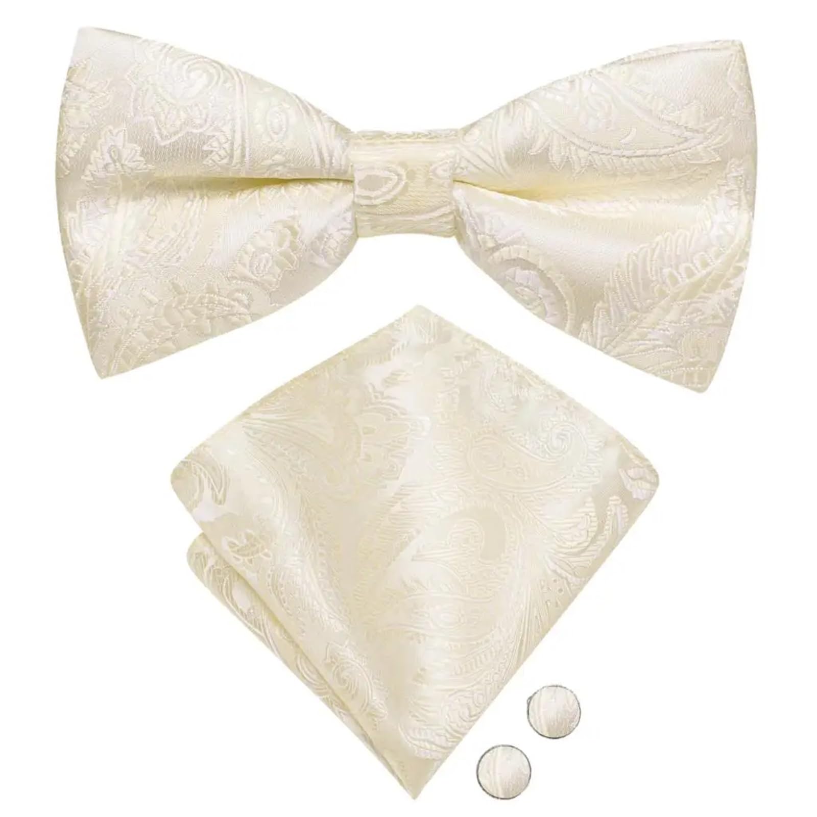 Papillon da uomo in seta con gemelli Hanky ​​e papillon nodo a farfalla for matrimonio maschile Per Feste Aziendali E Matrimoni