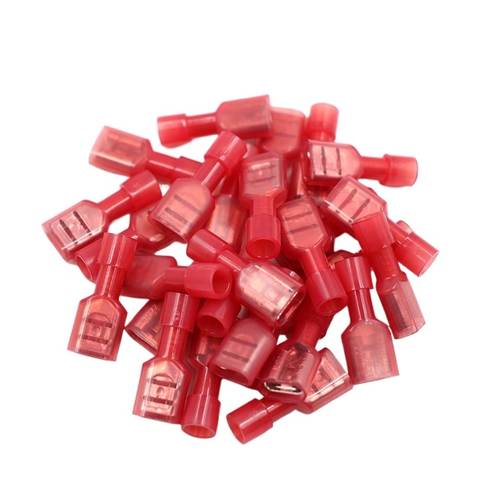 ZDVHOMCB FDFN1-187 FDFN1.25-187 brass Female Insulated Spade joint Cable Wire Connector 100PCS 0.5-1.5mm2 22-18AWG FDFN