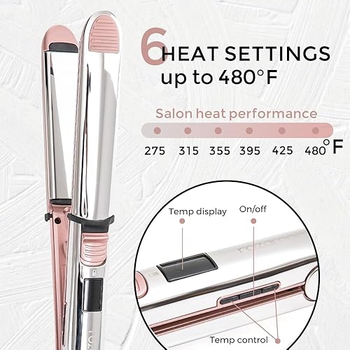 2-in-1 Titanium Ionic Flat Iron,Professional Hair — top-down angle highlighting key features
