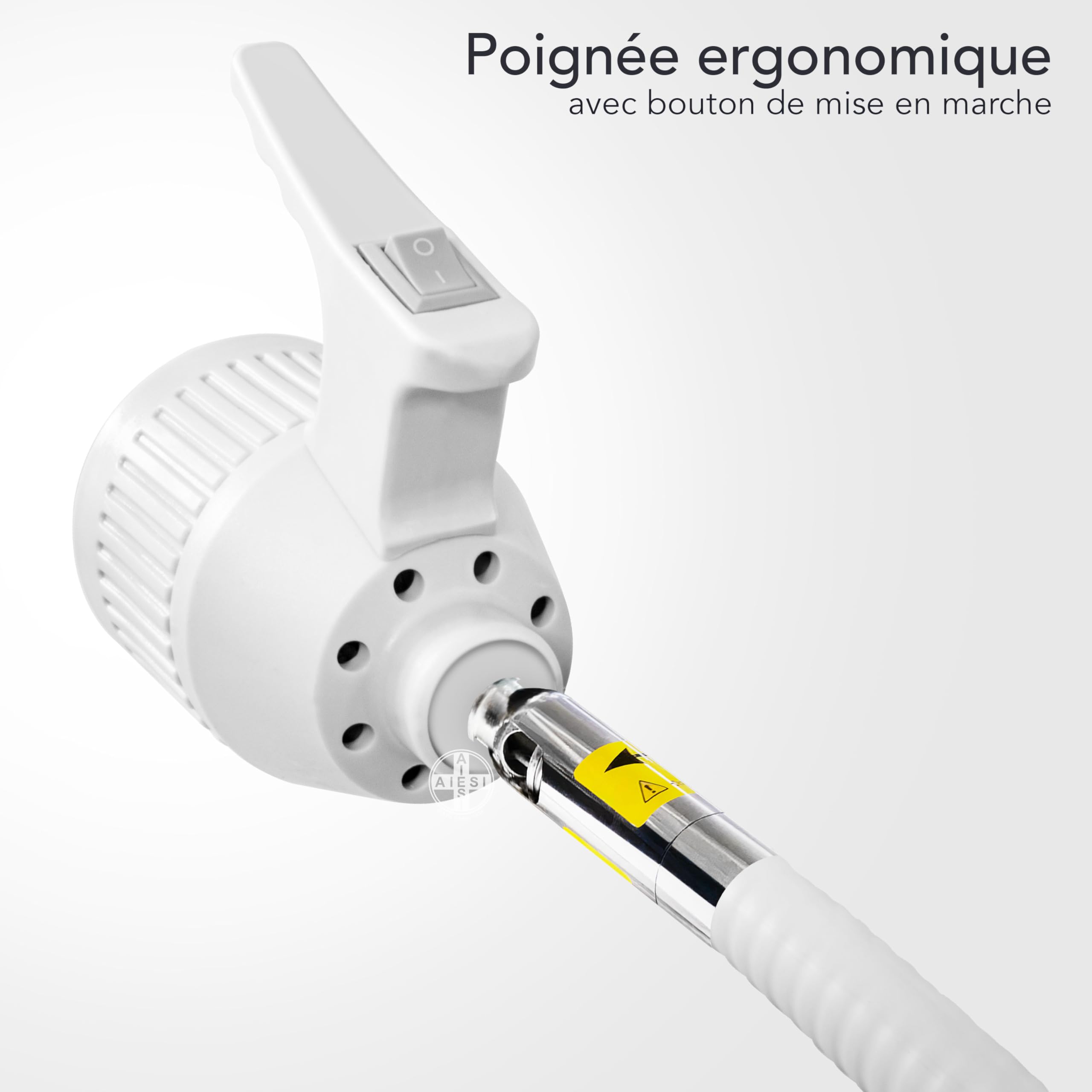 AIESI® Lampe d'examen médical à LED avec bras flexible sur pied avec roues pivotantes à usage médical, Articulation directionnel, Garantie 24 mois