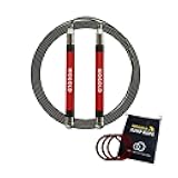 2-in-1 Speed Rope: 2mm for Boxing/MMA & 3mm for CrossFit - Tool-Free Adjustable Cable System with Dual Bearings - Sweatproof Hybrid Grip for High-Intensity Training