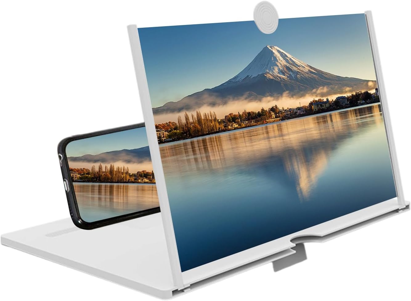 Phone Amplifier - Screen Magnifier, HD Wide Portable Foldable Phone Stand with Projector Display, Cellphone Stand Magnifier for Movies Videos Games Home Travel Entertainment