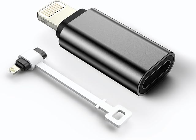 TechMatte Adapter USB C do Lightning, 1,8-2,2 A, 13 W, Standardowa ładowarka, obsługuje transmisję danych, kompatybilny z iPhone 14/13/12/11 Pro Max Mini/X/XR/XS/SE/iPad/iPod/AirPods, z linką