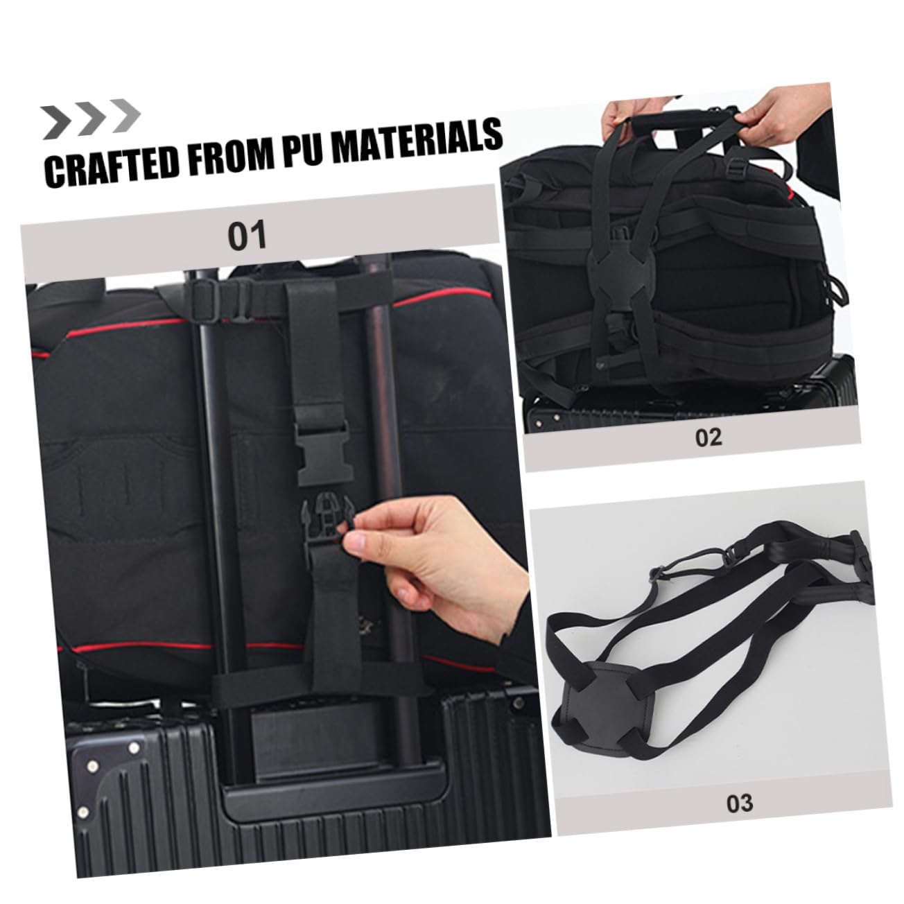 Homoyoyo 5 Set Cinghie Elastiche Per Fissaggio Regolabile in Pu Per Valigie Sicurezza Durante Viaggi 2 Pezzi*5