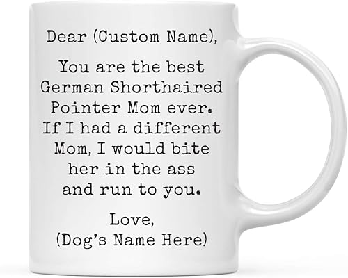 Miniatura 63 de Andaz Press Taza de café personalizada divertida con texto en inglés "Dog Mom", regalo de broma para la mejor mamá de perro cocker spaniel, muerde