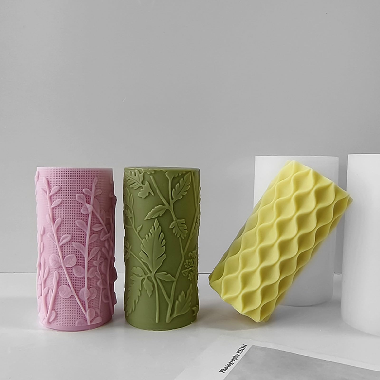 Strumento multiuso in silicone a forma di stella in rilievo, per sapone, cioccolato, creazione artigianale, stella cilindrica in silicone con motivo decorativo
