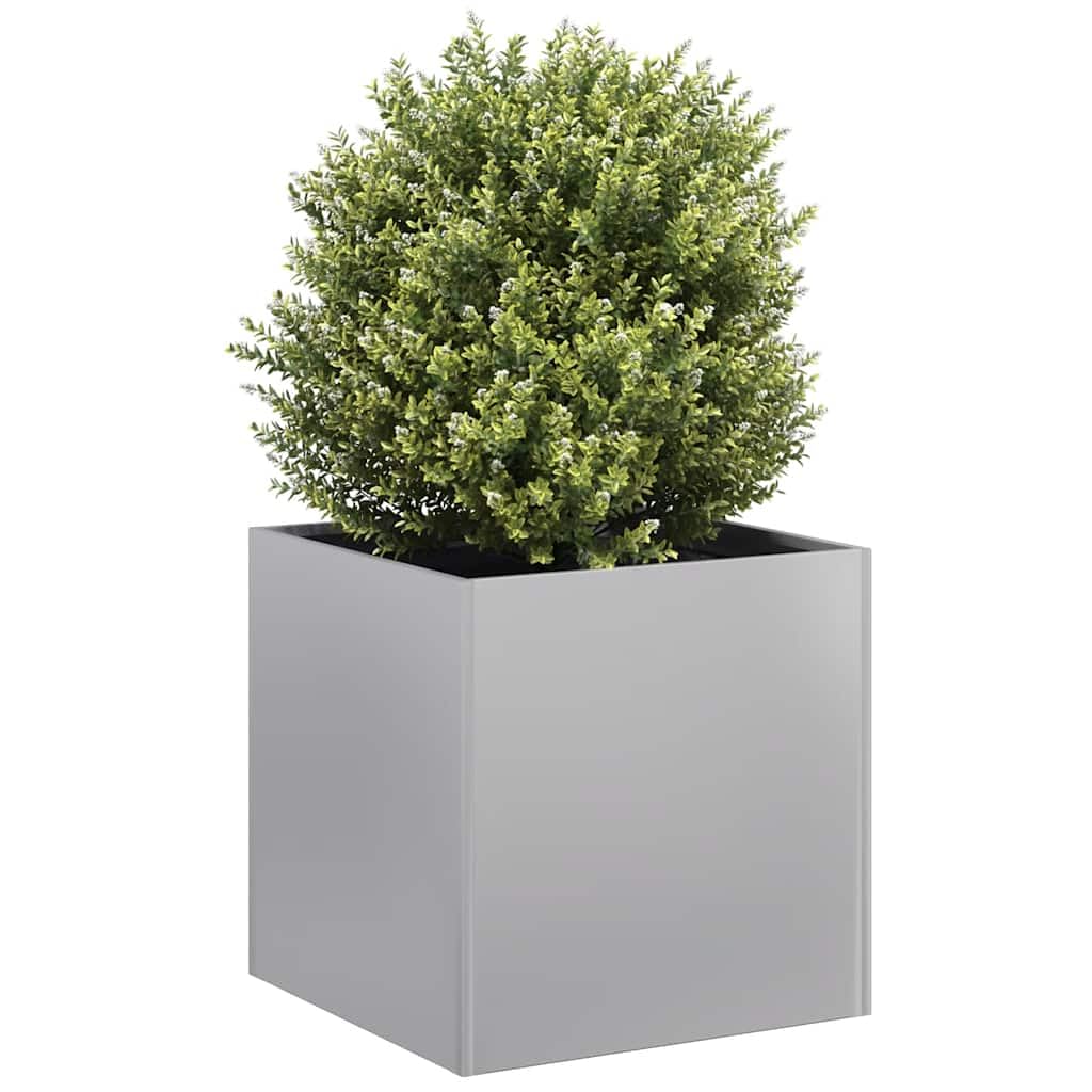 IKAYAA Raised Garden Bed Galvanised planter Bottomless Galvanised Steel Planter Box for Growing Outdoor Plants, Vegetables-galvanised steel-40 x 40 x 40 cm