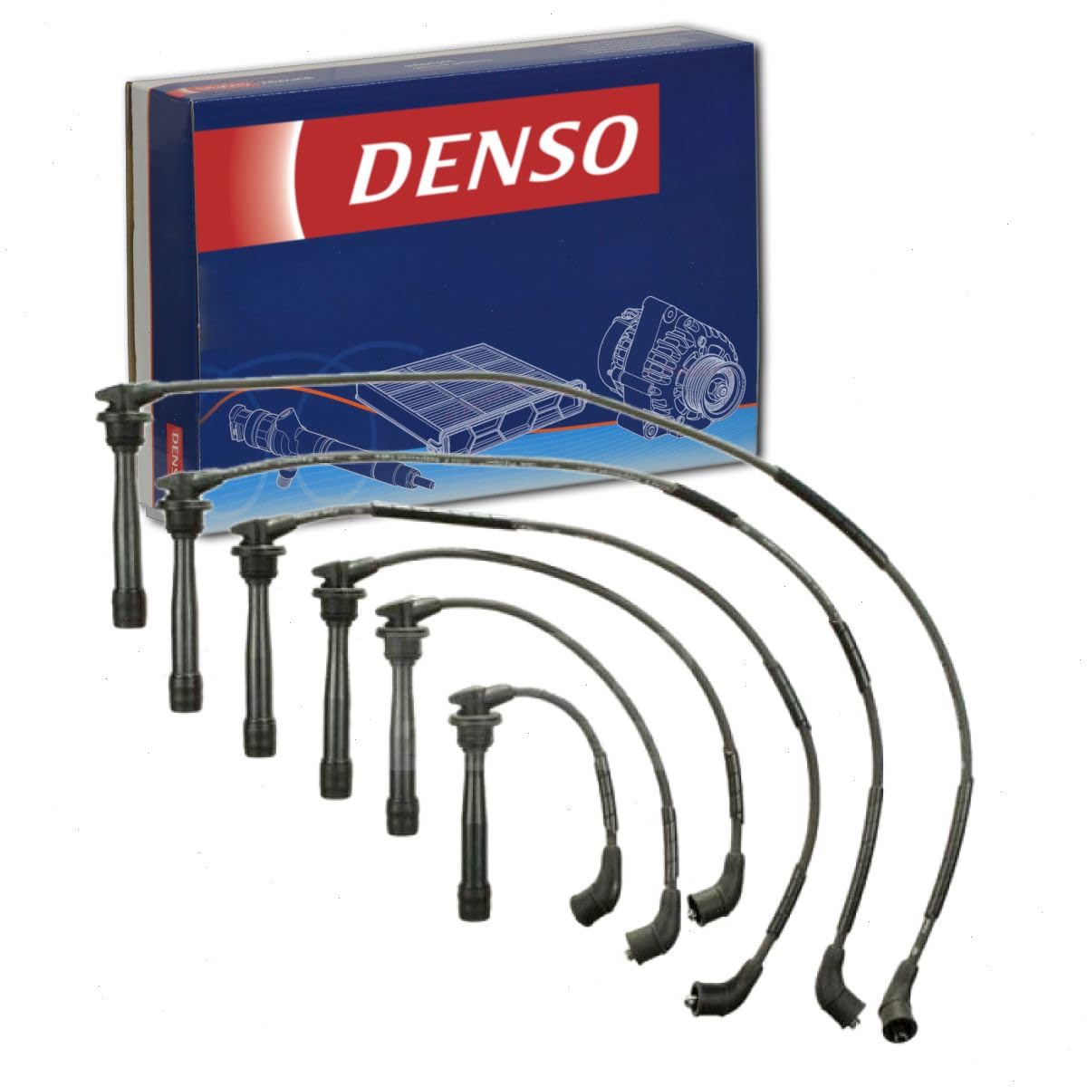 DENSO Spark Plug Wire Set Compatible with Hyundai Tucson 2.7L V6 2005-2009