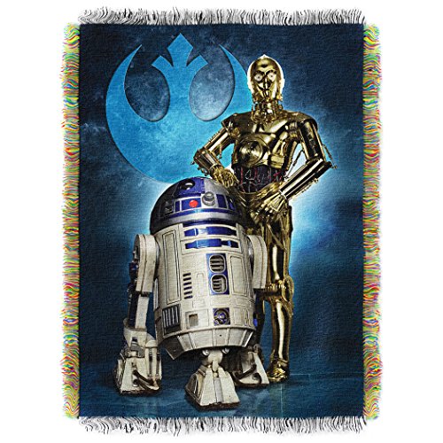 Disney Star Wars, "Droid Blues" Woven Tapestry Throw Blanket, 48" x 60", Multi Color