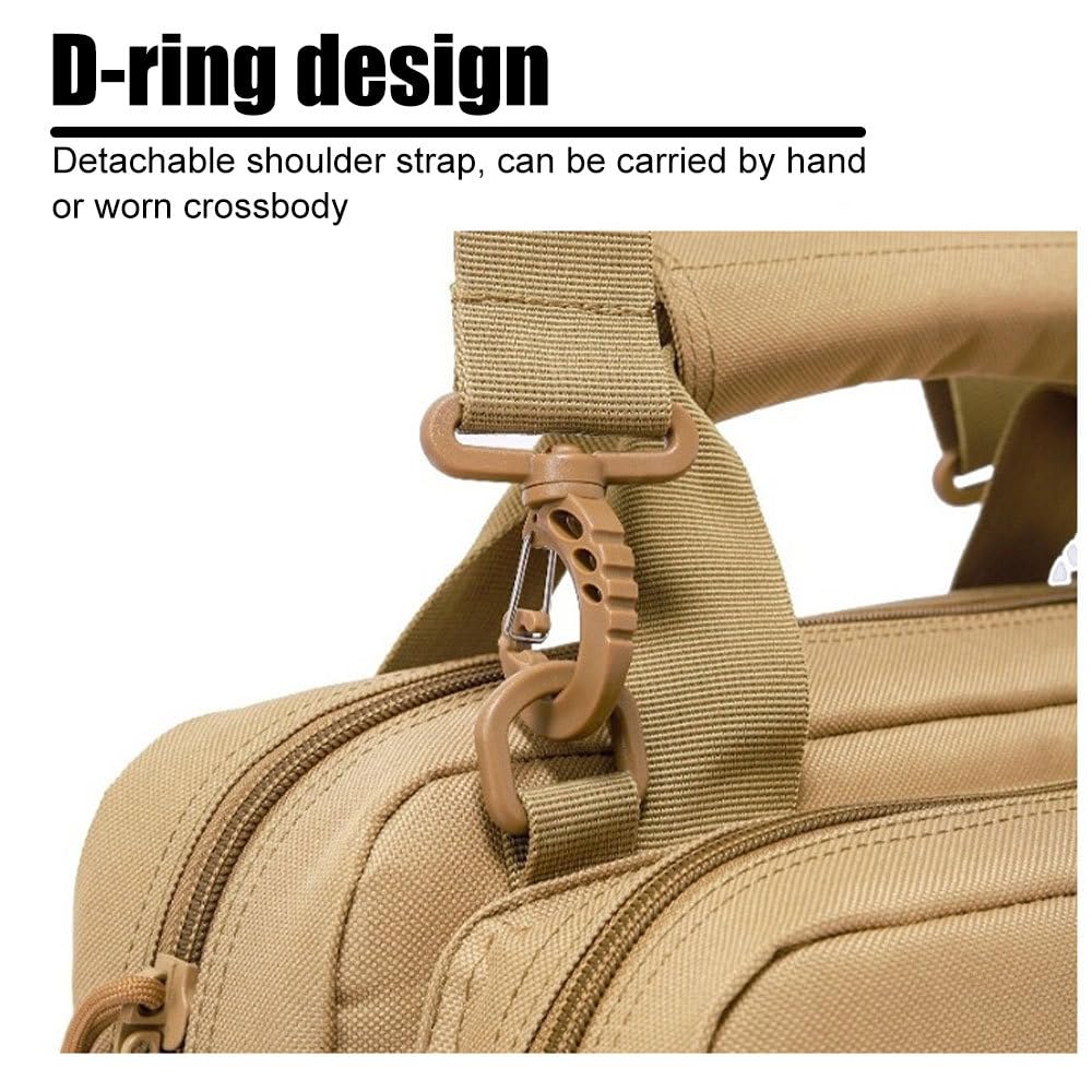 DONGKER Bolsa para Armas, 5 Compartimentos Separados, Funda de Transporte para Pistola con Correa de Hombro Ajustable y asa de Palo mágico para Campo de Tiro de Caza al Aire Libre.