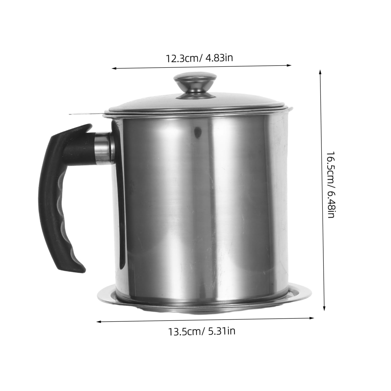 Stainless Steel Oil Filter Pot with Fine Mesh Strainer Grease Storage Container for Frying and Baking Kitchen Tool for Oil Reuse and Debris Separation