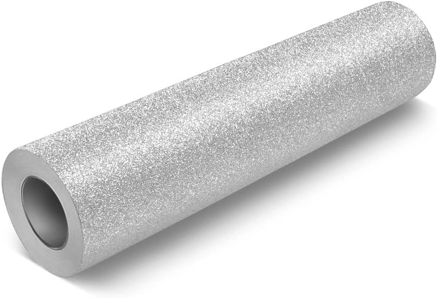 VViViD Glitter Silver DECO65 Permanent Adhesive Craft Vinyl Roll for Cutting, Signs & Creative Projects (30ft x 24")