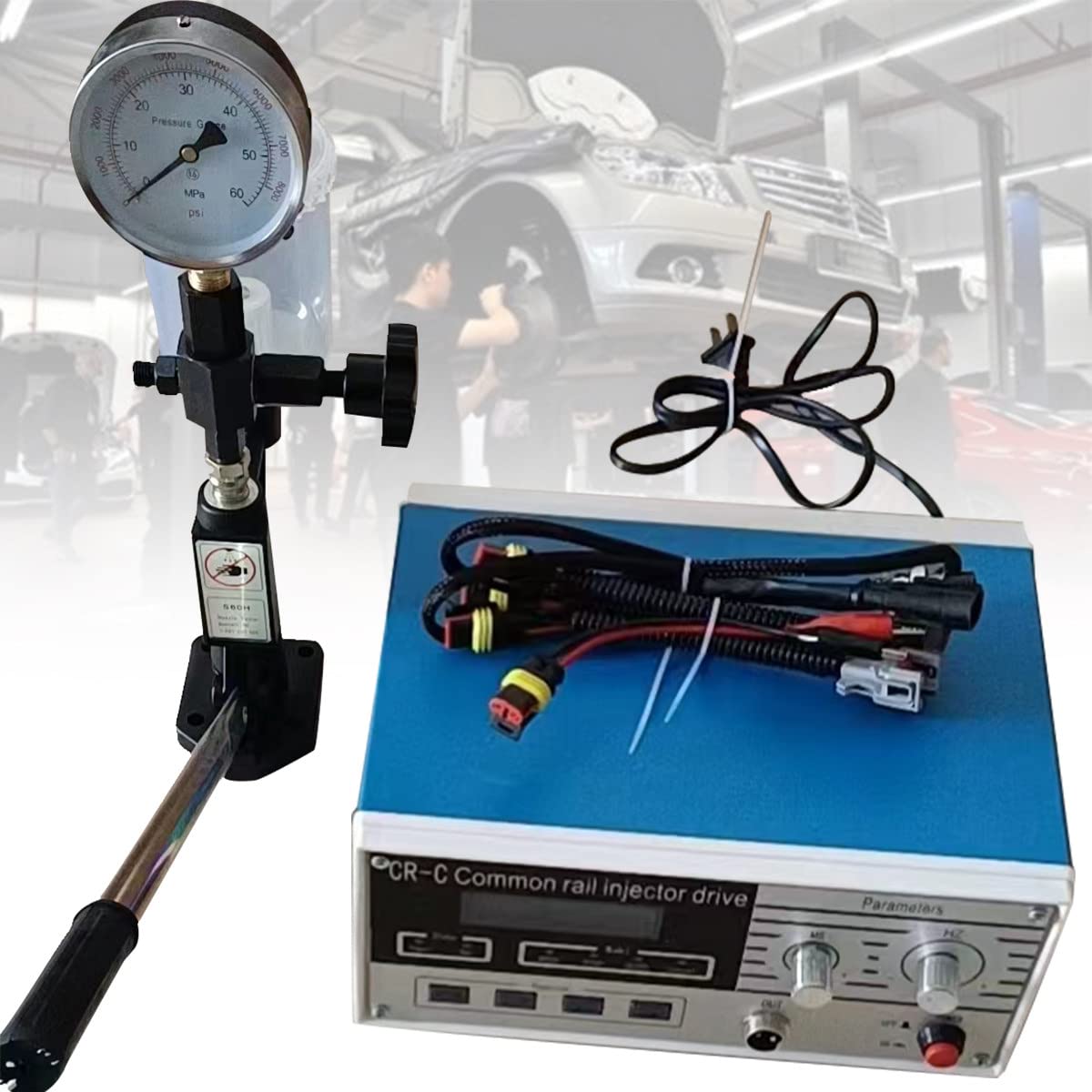 TAHALI Kit de compresión del probador de inyectores diésel, probador de inyectores Common Rail, Detector Multifuncional probador de inyectores electromagnéticos diésel