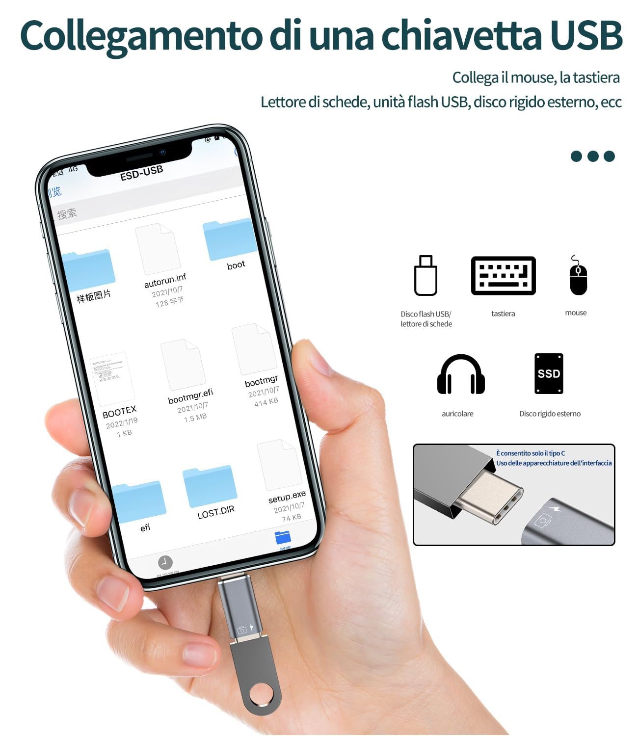 Adapter USB C Femmina a Lightning Maschio 2pack per iPhone 14 Pro Max iPad MFi Certified Carica Dati Aux Audio