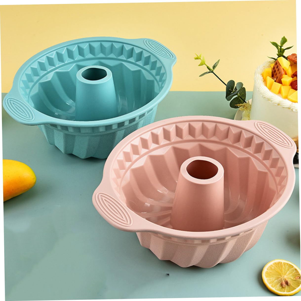Homoyoyo Set di 3 Stampi in Silicone per Dolci Rotondi Bordi Scanalati, Antiaderenti e Salvaspazio, la Preparazione di Torte Soffici in Famiglia