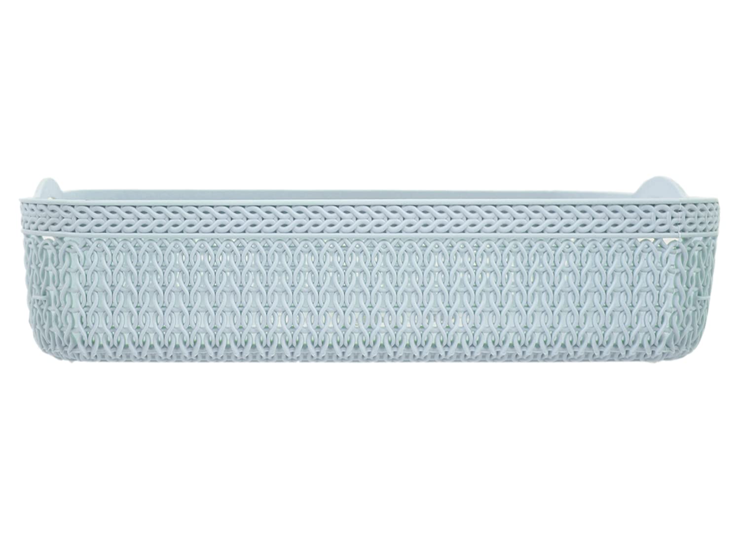 Kuber Industries Q-4 Designerski plastikowy kosz do przechowywania owoców, warzyw, czasopism, kosmetyków, artykułów piśmienniczych, opakowanie 3 szt., niebieski - 50KM01576