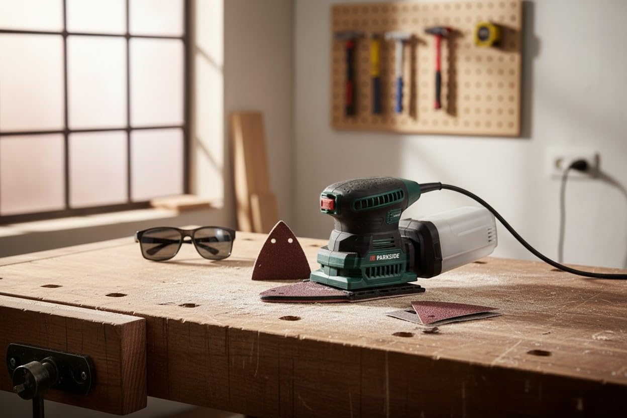 Levigatrice triangolare e orbitale 2 in 1 - 200 W Dischi abrasivi Delta per legno lucido quadrato a doppia azione
