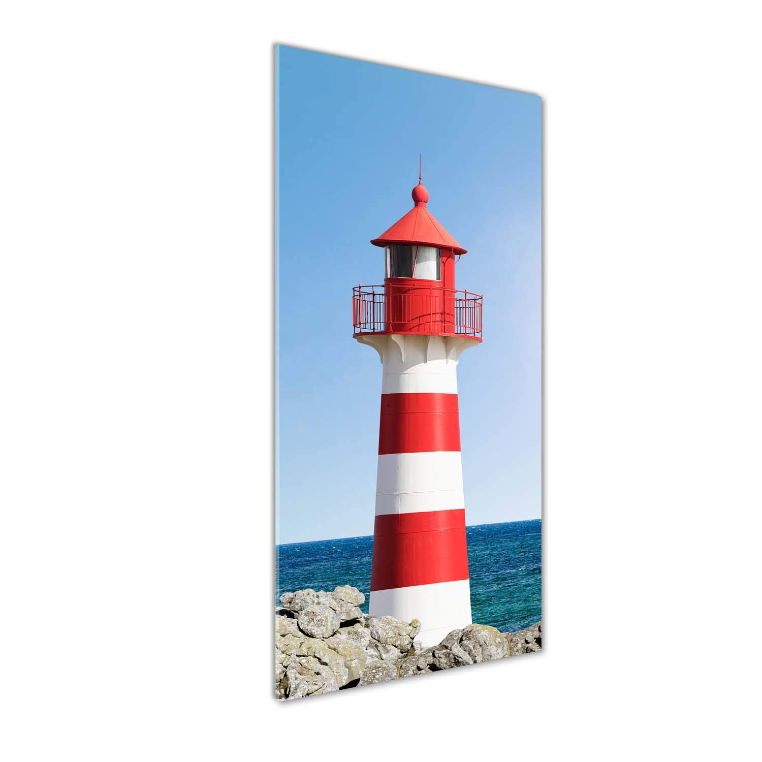 Impression sur Verre Acrylique Tulup 50x125 cm - Tableau Mural Paysage Phare Rouge