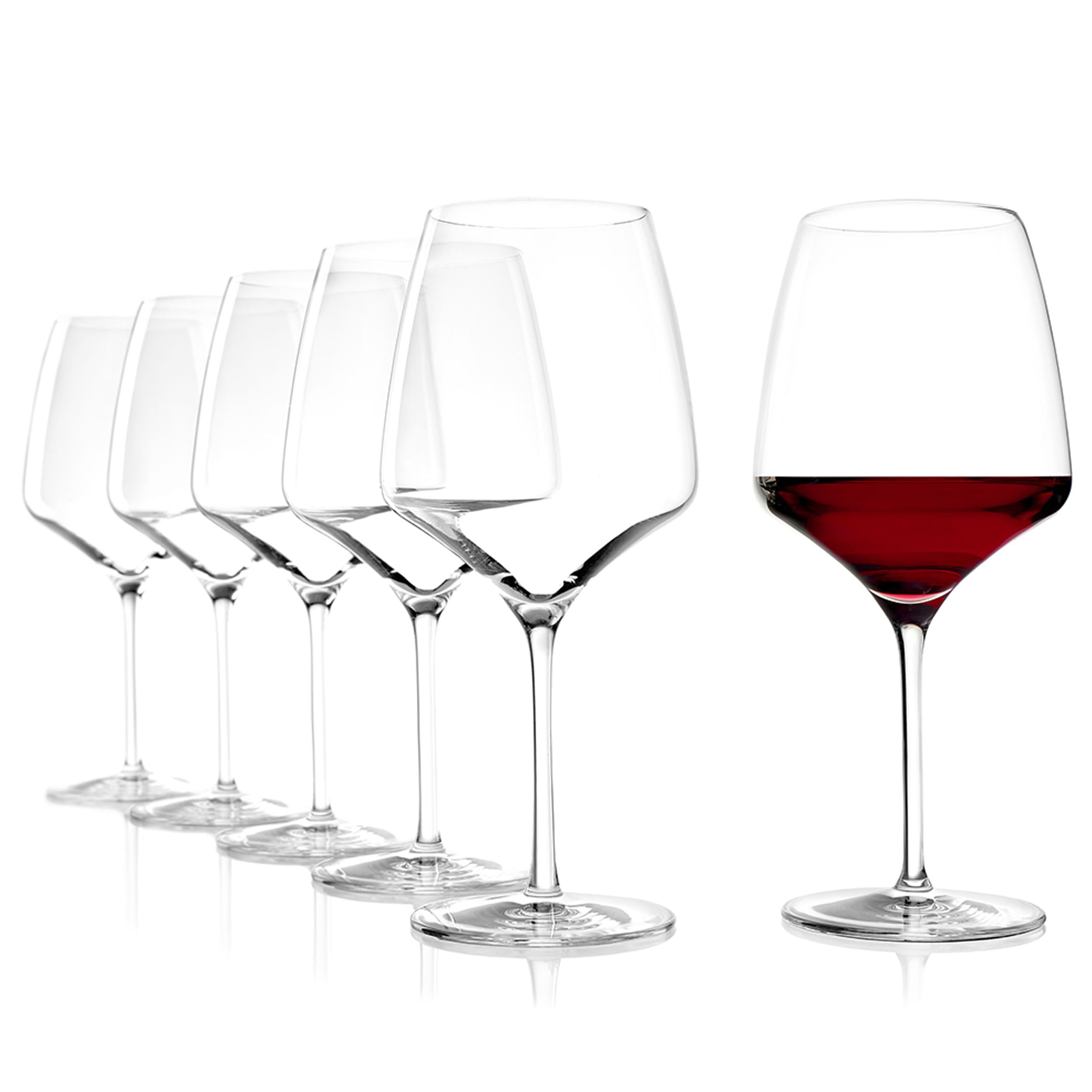 Burgundy Glasses Experience Set of 6, 23.5 oz – Thin Crystal Red Wine Glasses Ideal for Burgundy – Elegant Burgundy Goblets for Maximum Aroma – Dishwasher- & Shock-Resistant