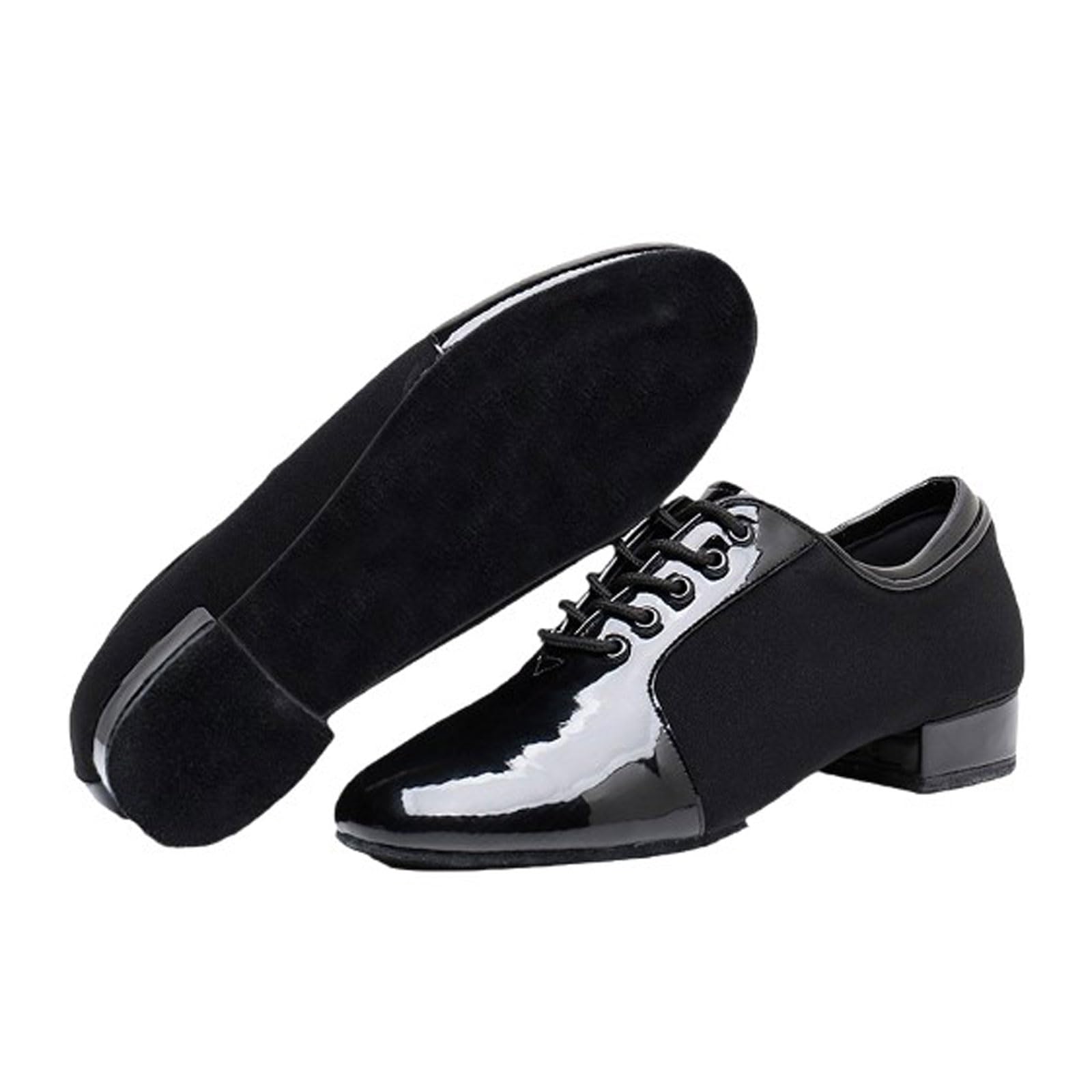 Viaoragiosa Men's Indoor Dance Shoes,Men's Low-heeled Dance Shoes,Men Breathable Leather Ballroom,Lace Up,Split Sole,Full Sole,For Salsa Tango Waltz Ballroom Latin