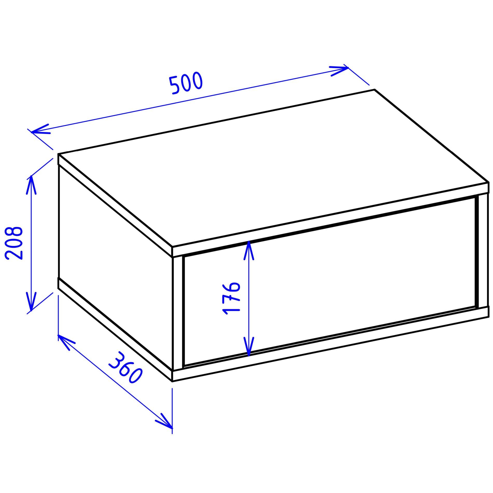 Selsey Comodino Sospeso Framme 50 cm Kaschmir Elegante e Minimalista per Camera da Letto Cassetto Spazioso Push to Open Design Unico con Venature - Pannello Laminato 16mm