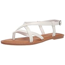 Amazon Essentials Sandalias de Tiras Mujer, Blanco, 39 EU Ancho