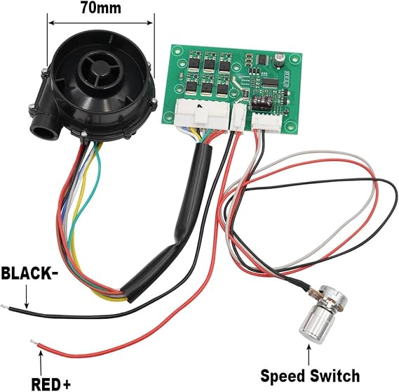 7040 DC 12V/24V High Pressure Blower, Mini Centrifugal Turbo Fan, Small Blower(24V Blower and Drive)