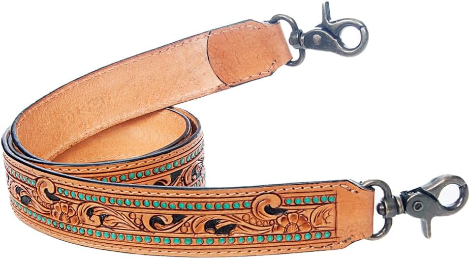 American Darling Hand Tooled Genuine Leather Crossbody Handle Strap for Bags Phone Keychain Wallet Purse Clutch Cellphone