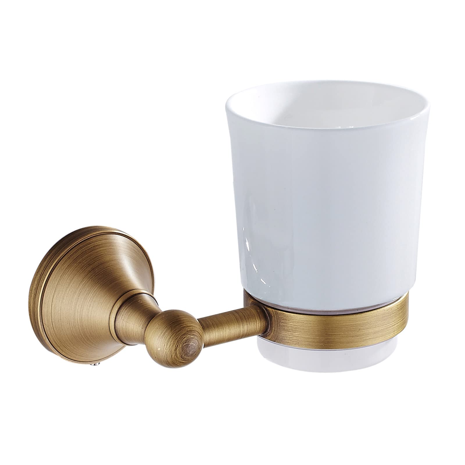 Porta Spazzolino da Denti, Porta Spazzolino da Bagno A Parete, Accessori Porta Spazzolino in Ottone Antico E Ceramica