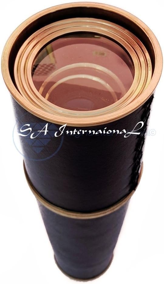 32" Large Nautical Spyglass Brass Finish & Leather Wraped-Pirate's Telescope Maritime Decor