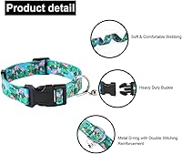 Vista 5 de Collar de perro ajustable con campana, patrones de diseño especial, ultra cómodo, de nailon suave, transpirable, para perros pequeños, medianos