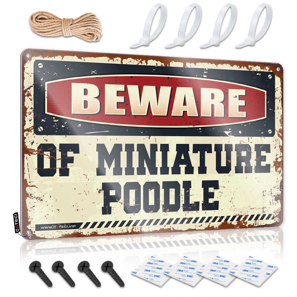 Bar Accessories Man Cave Beware Of Miniature Poodle Sign Home Bar Metal Signs Tin Sign Funny(30X40CM)