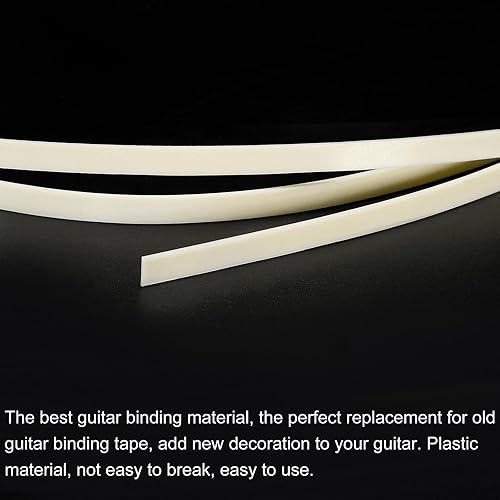 Miniatura 22 de MECCANIXITY Tira de plástico Purfling 64.961x0.276x0.059 in Guitarra Borde para Guitarra Acústica Clásica Blanca Paquete de 2 Blanco